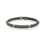 Stainless Steel Cable Bracelet V1 // Black + Gold (XS)