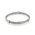 Steel Cable Bangle // Silver