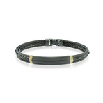 Cable Row Bracelet // Black + Gold (XS)