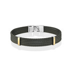 5-Row Cable Bracelet // Black + Gold