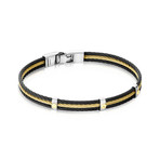 Two-Tone Cable Bracelet // Black + Gold (XS)