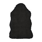 Faux Sheepskin // Animal Shaped // Black Rug (2'W x 3'L)