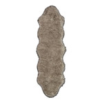 Faux Sheepskin // Animal Shaped // Brown Tip Rug (2'W x 3'L)