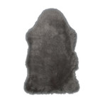 Faux Sheepskin // Animal Shaped // Gray Rug (2'W x 3'L)