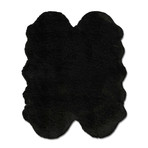 Faux Sheepskin // Animal Shaped // Black Rug (2'W x 3'L)