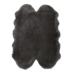 Faux Sheepskin // Animal Shaped // Gray Rug (2'W x 3'L)