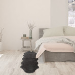 Faux Sheepskin // Animal Shaped // Gray Rug (2'W x 3'L)