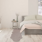 Faux Fur // Animal Shaped // Taupe Rug (2'W x 3'L)