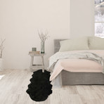 Faux Sheepskin // Animal Shaped // Black Rug (2'W x 3'L)