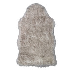 Faux Sheepskin // Animal Shaped // Brown Tip Rug (2'W x 3'L)