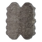 Faux Sheepskin // Animal Shaped // Brown Tip Rug (2'W x 3'L)