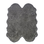 Faux Sheepskin // Animal Shaped // Gray Tip Rug (2'W x 3'L)