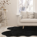 Faux Fur // Animal Shaped // Black Rug (2'W x 3'L)