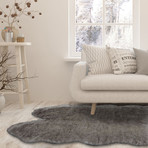 Faux Sheepskin // Animal Shaped // Brown Tip Rug (2'W x 3'L)