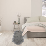 Faux Sheepskin // Animal Shaped // Gray Tip Rug (2'W x 3'L)