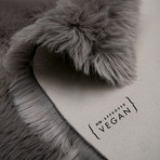 Faux Sheepskin // Animal Shaped // Gray Rug (2'W x 3'L)