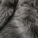 Faux Sheepskin // Animal Shaped // Gray Rug (2'W x 3'L)