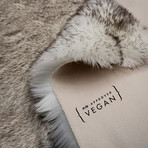 Faux Sheepskin // Animal Shaped // Brown Tip Rug (2'W x 3'L)