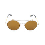 Unisex 7079 Sunglasses // Silver Gold + Brown