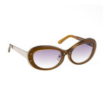 Unisex Dragonfly Sunglasses // Brown Chrome + Blue Gray Gradient