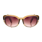 Unisex Butterfly Sunglasses // Brown + Pink Gradient