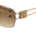 Unisex YY100-C3 Sunglasses // Antique Gold + Brown Gradient