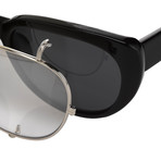 Unisex Butterfly Sunglasses // Black + Silver