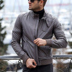 Zola Leather Jacket // Gray (L)