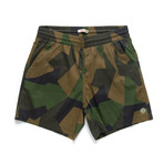 Glide Geo Swim Shorts // Green Camo (M)