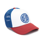 Pill Trucker Hat // Navy + White + Red