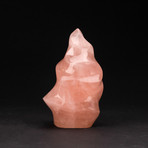 Polished Rose Quartz Flame Freeform