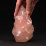 Polished Rose Quartz Flame Freeform