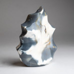 Polished Blue Chalcedony Orca Stone Flame Freeform