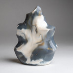 Polished Blue Chalcedony Orca Stone Flame Freeform