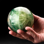 Polished Fluorite Sphere + Acrylic Display Ring