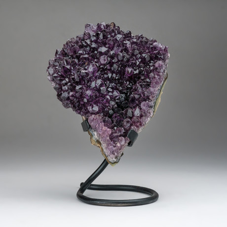 Amethyst Cluster On Metal Stand