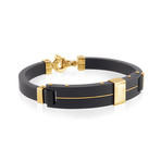 Forged Stainless Steel Bangle // Black + Gold (M)