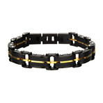 Carbon Fiber + Plated ID Link Bracelet // Black + Gold