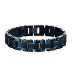 Carbon Fiber Center Link Bracelet // Black + Blue