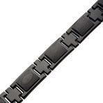 Two-Tone Stainless Steel + Carbon Fiber Link Bracelet // Black
