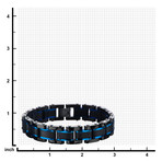 Carbon Fiber Center Link Bracelet // Black + Blue