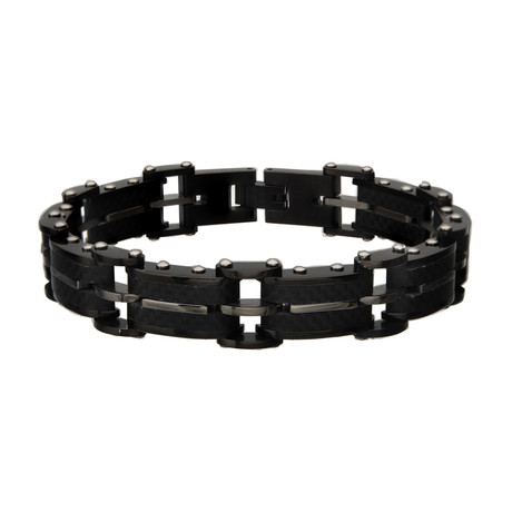 Carbon Fiber + Plated ID Link Bracelet // Black