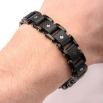 Carbon Fiber + Steel Screw Design Bracelet // Black