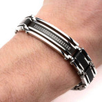 Carbon Fiber + Stainless Steel ID Bracelet // Black + Steel