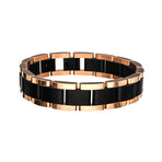 Carbon Fiber Link Bracelet // Rose Gold