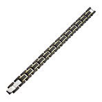 Carbon Fiber Link Bracelet // Black + Gold