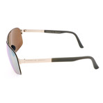 Men's P8579 Sunglasses // Light Green Gold + Silver Mirror