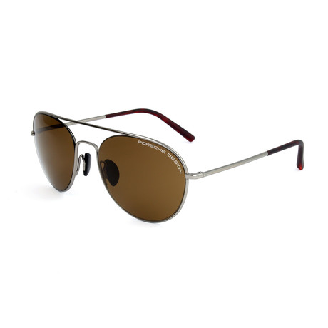 Unisex P8606 Sunglasses // Gray + Brown