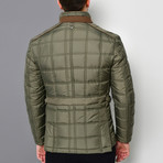 Mock Neck Quilted Jacket // Green (Large)