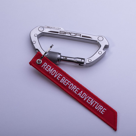 Remove Before Adventure // Red Tag Key Chain
